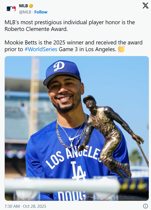 MLB 공식 SNS 캡처.