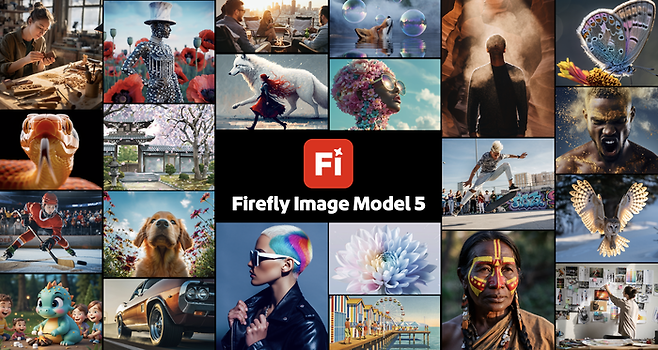 어도비의 최신 ‘파이어플라이 이미지 모델 5’로 만들어진 이미지들. <출처=어도비>