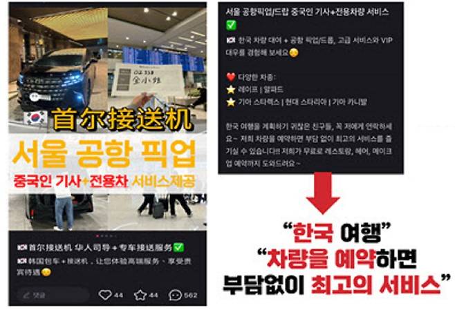 중국 사회관계망서비스(SNS) 샤오홍수에 올라온 ‘흑차’ 관련 게시글. 국민의힘 김은혜 의원실 제공