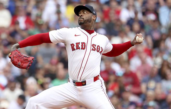 ▲ 보스턴 레드삭스 마무리 투수 아롤디스 채프먼. ⓒ연합뉴스/AP/REUTERS
