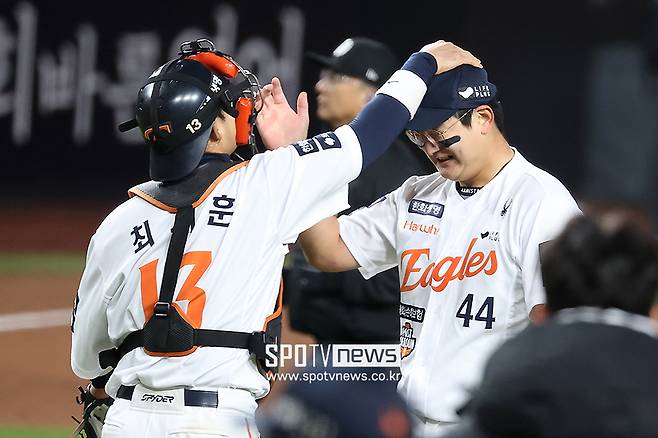 ▲ 오랜 기간 슬럼프에 빠져 있었던 김서현은 이날 팀의 승리를 지키며 분위기 전환의 기회를 만들었다 ⓒ곽혜미 기자