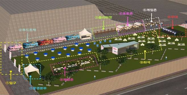 31일부터 내달 9일까지 영화의전당에서 진행되는 ‘2025 부산 시네마 팝업’ 행사장 배치도. 부산시 제공