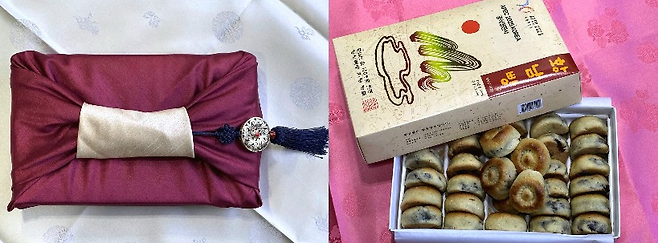 이재명 대통령은 지난 30일 한국을 찾은 시 주석에게 환영의 뜻에서 경주 명물 황남빵(사진)을 한식 보자기에 포장해 전달했다고 강유정 대통령실 대변인이 31일 밝혔다. 대통령실 제공