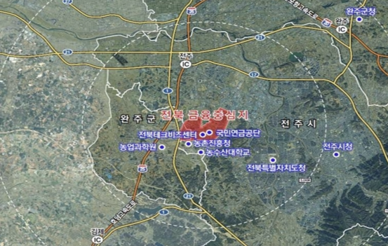 전북 금융중심지 지형도. 전북도 제공