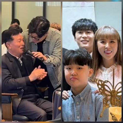 코요태 신지의 아버지가 예비사위 문원을 향해 ‘공식 사위 인증’을 건넸다. 사진=SNS