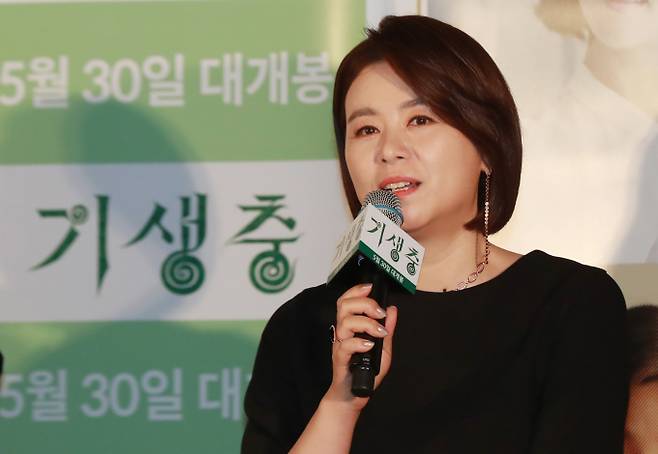 사진은 기생충 언론 시사회에 참석한 배우 장혜진. /사진=머니투데이