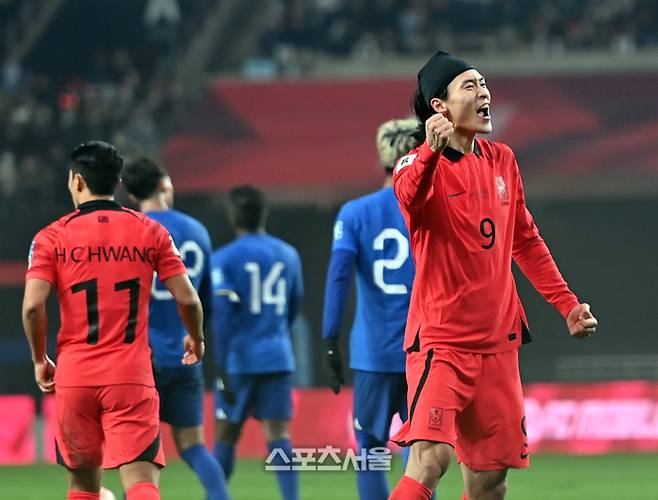 2023년 11월 대표팀 당시의 조규성. 스포츠서울 DB