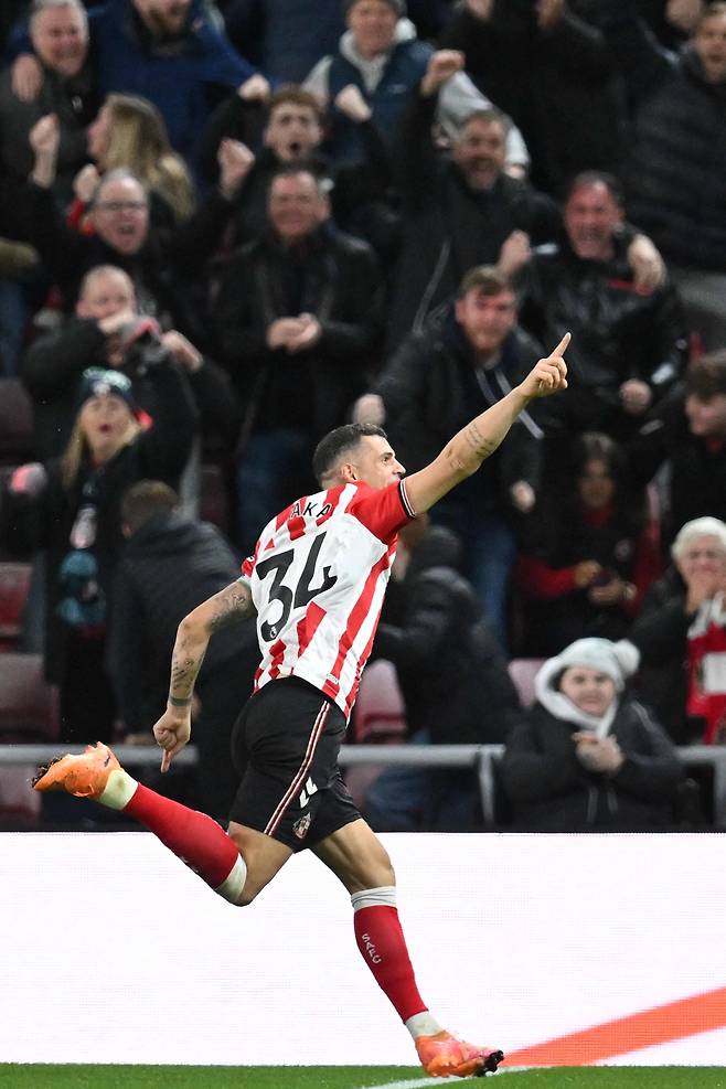 동점골을 터뜨린 그라니트 자카. 선덜랜드 | AFP연합뉴스