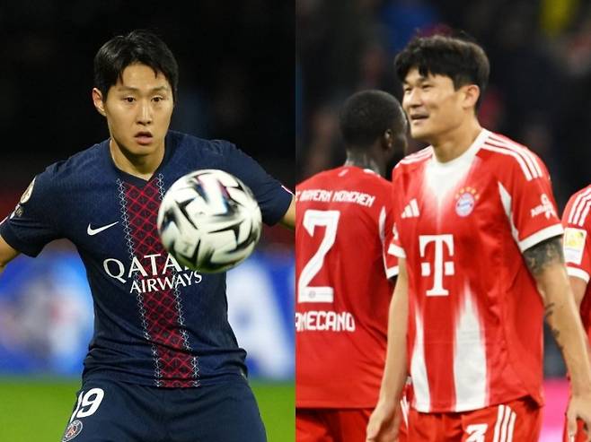 이강인(왼쪽)과 김민재가 5일(한국시간) 파르크 데 프랭스에서 열린 PSG와 바이에른 뮌헨의 UCL 리그 페이즈 4차전서 맞붙었다. 결과는 2-1로 바이에른 뮌헨의 승리였으나, 이강인도 어시스트를 기록하며 존재감을 과시했다. 파리(프랑스)·뮌헨(독일)|AP뉴시스