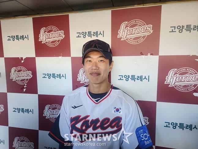 지난 3일 훈련을 마친 뒤 만난 송성문. /사진=박수진 기자