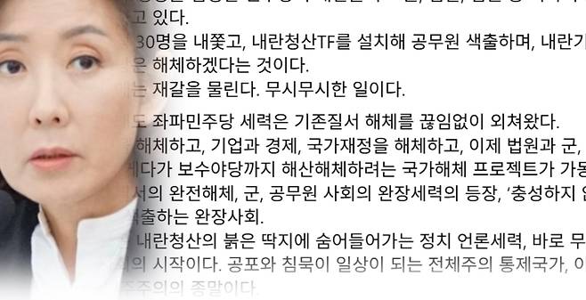 나경원 의원(왼쪽), 본인 페이스북 일부 캡처.