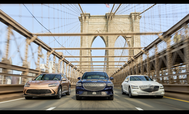 제네시스 전동화 모델 라인업. GV60(왼쪽부터), GV70 전동화 모델, G80 전동화 모델. HMG 저널