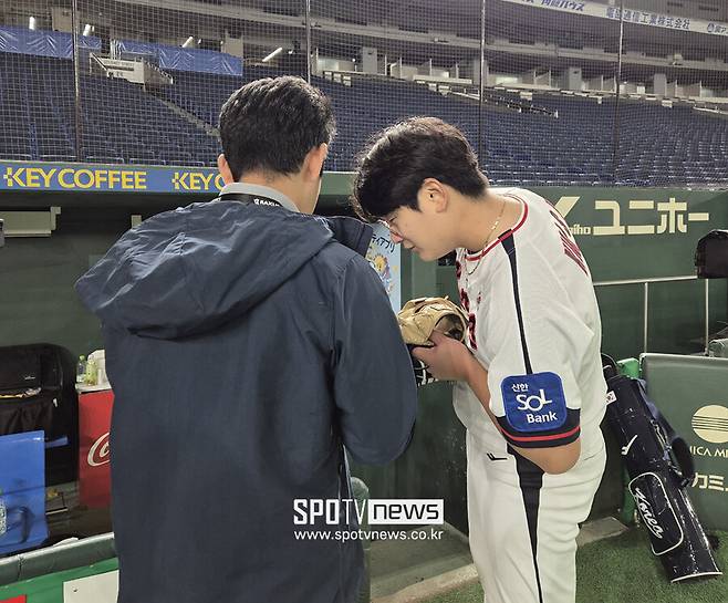 ▲ 김서현 일본 언론 인터뷰 ⓒ윤욱재 기자