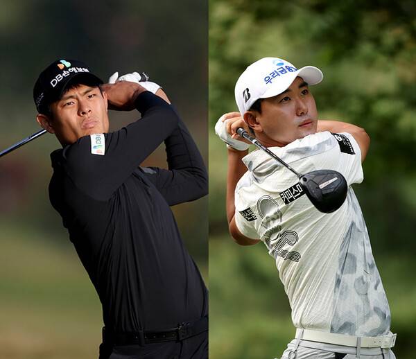 2025년 아시안골프투어 타이완 글래스 타이퐁 오픈에 출전한 장희민, 조우영 프로. 사진제공=KPGA (사진을 무단으로 사용하지 마십시오.)
