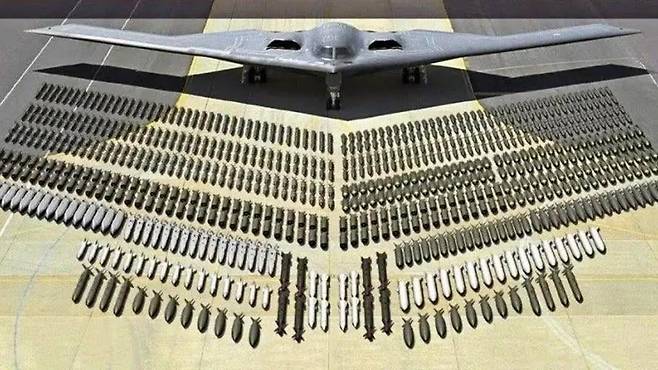 B-2 스피릿 폭장량을 이해하기 쉽게 그린 개념도 / 사진=X 캡처