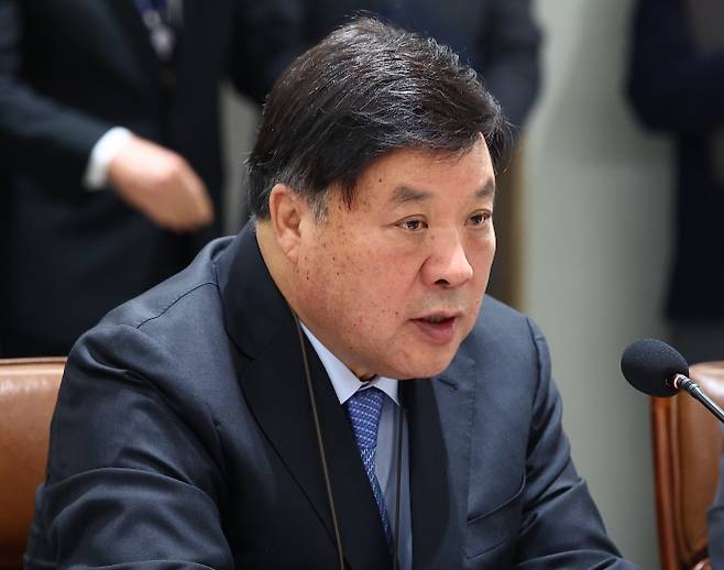 서정진 셀트리온 회장이 지난 16일 용산 대통령실에서 열린 한미 관세협상 후속 민관 합동회의에서 발언하고 있다. 연합뉴스