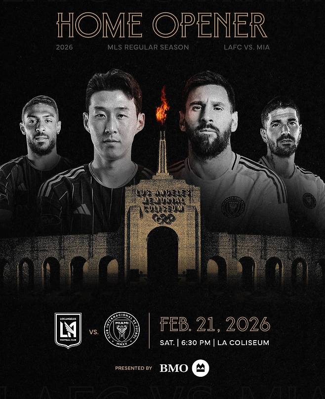 손흥민과 메시가 중심에 배치된 내년 MLS 개막전 홍보 이미지. 사진출처 LA FC 인스타그램