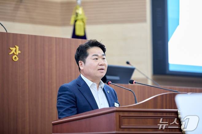 시정연설하는 오세현 아산시장. (아산시청 제공. 재판매 및 DB금지)