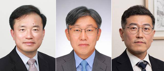 이재명 대통령은 28일 초대 방송미디어통신위원회(방미통위) 위원장 후보자에 김종철 연세대 법학전문대학원 교수(왼쪽부터), 국토교통부 제1차관에 김이탁 경인여대 항공서비스학과 겸임교수, 방미통위 위원에 류신환 법무법인 지향 변호사를 인선했다고 밝혔다. 대통령실 제공