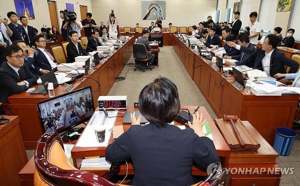 2024년 7월 26일 오전 국회 과학기술정보방송통신위원회에서 열린 이진숙 방송통신위원장 후보자 인사청문회 모습. /연합뉴스