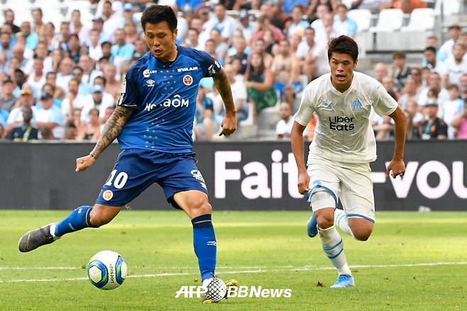 스타드 드 랭스 시절 석현준(왼쪽). /AFPBBNews=뉴스1