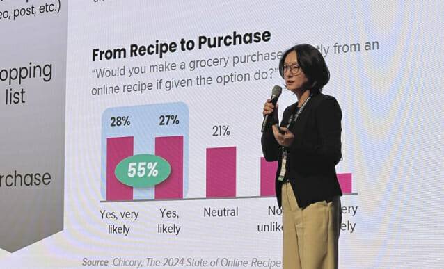 양혜순 삼성전자 부사장이 4일 JW메리어트호텔 서울에서 열린 '월드푸드테크포럼 2025(WFT25)'에서 발표하고 있다. (사진=지디넷코리아 신영빈 기자)