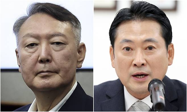 윤석열 전 대통령과 장동혁 국민의힘 대표. 연합뉴스