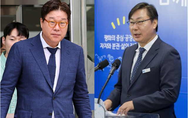김성태(왼쪽 사진) 전 쌍방울그룹 회장과 이화영 전 경기도 평화부지사. 연합뉴스·한국일보 자료사진