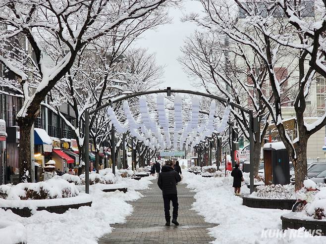 겨울철 강릉을 찾는 관광객돠 시민들을 대상으로 하는 '2025 강릉크리스마스축제'가 오는 20일부터 25일까지 6일간 월화·안목커피거리 등에서 열려 크리스마스 마켓과 체험 프로그램을 비롯, 회전목마·캐롤버스킹 등 다양한 즐길 거리로 꾸며진다. 강릉 월화거리.