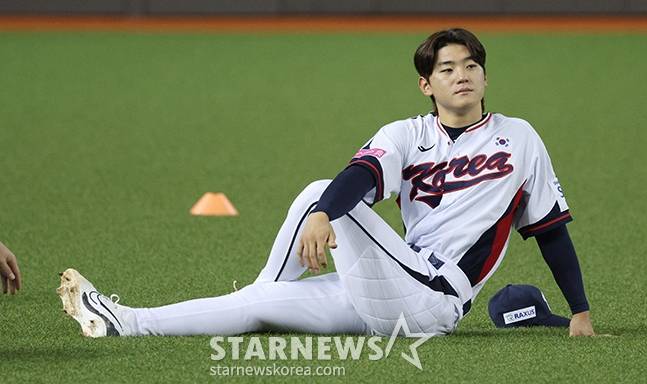 KIA 타이거즈 내야수 김도영의 2024년 당시 국가대표 활약 시절 모습. /사진=김진경 대기자