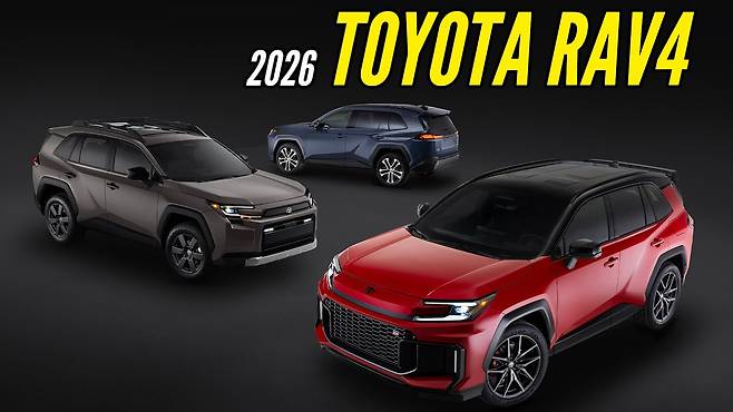 2026년형 6세대 토요타 라브4 풀체인지 라인업 비교 맨뒤부터 우드랜드 오프로드용 코어 도심형 GR스포츠 고성능 디자인