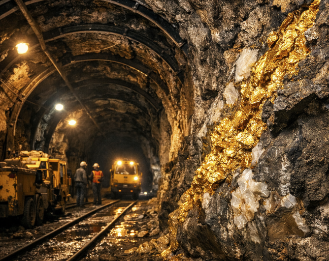 금광 모습을 AI로 만든 이미지.