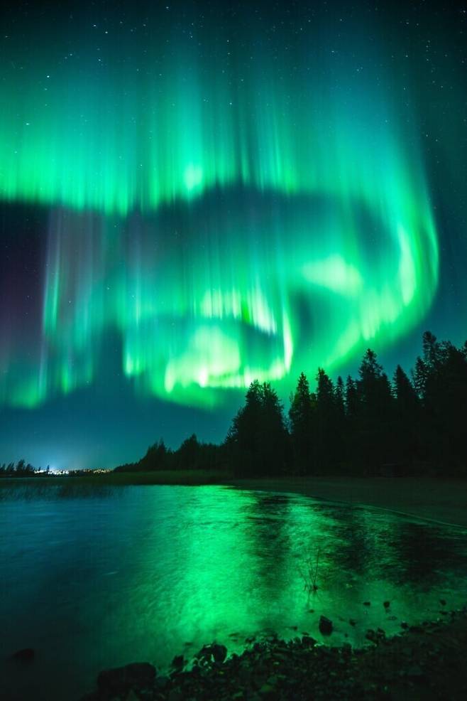 핀란드 퓌하여르비에서 찍은 오로라 ‘북쪽의 왕관’. Mari Jääskeläinen