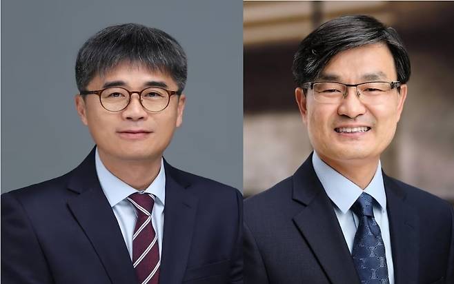 (왼쪽부터) 조봉준 SK바이오사이언스 부사장과 홍성원 삼성바이오에피스 부사장. /각 사 제공