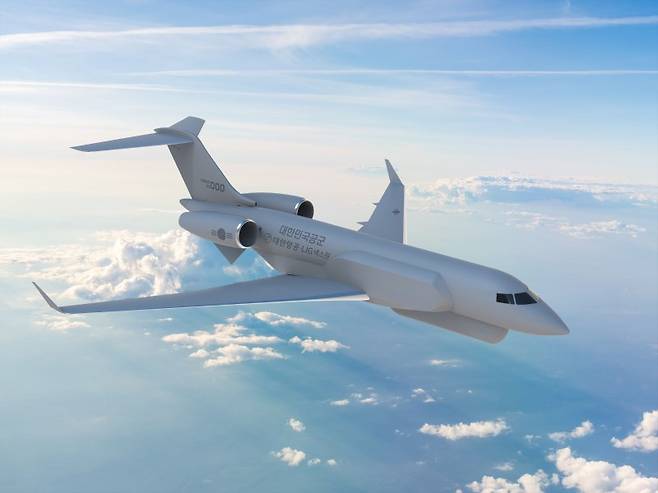 LIG넥스원과 대한항공이 컨소시엄을 이뤄 2034년까지 개발을 완료할 한국형 전자전기 예상도. 대한항공 제공