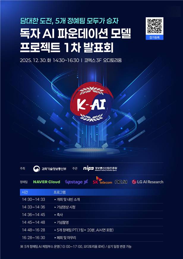독자 AI 파운데이션 모델 프로젝트 1차 발표회 포스터. 과학기술정보통신부 제공