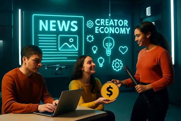 ▲ 생성형 AI 코파일럿(copilot)을 통해 만든 '크리에이터 이코노미(creator economy)' 이미지.