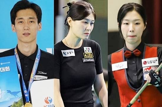 권호준 임윤미 서서아(왼쪽부터)는 올해 포켓볼대회에서 2회씩 우승, 각각 1600만원의 상금을 받았다. (사진=MK빌리어드뉴스 DB, 대한당구연맹)