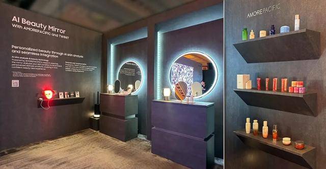 아모레퍼시픽이 미 네바다주 라스베이거스에서 열린 세계 최대 가전·정보기술(IT) 전시회 'CES 2026'에 참가해 앞서 CES 혁신상을 수상한 '스킨사이트(Skinsight™)'를 비롯, 삼성전자와 협업한 '인공지능(AI) 피부 분석 및 케어 솔루션'과 메이크온 뷰티 디바이스 제품을 선보였다. 아모레퍼시픽 제공