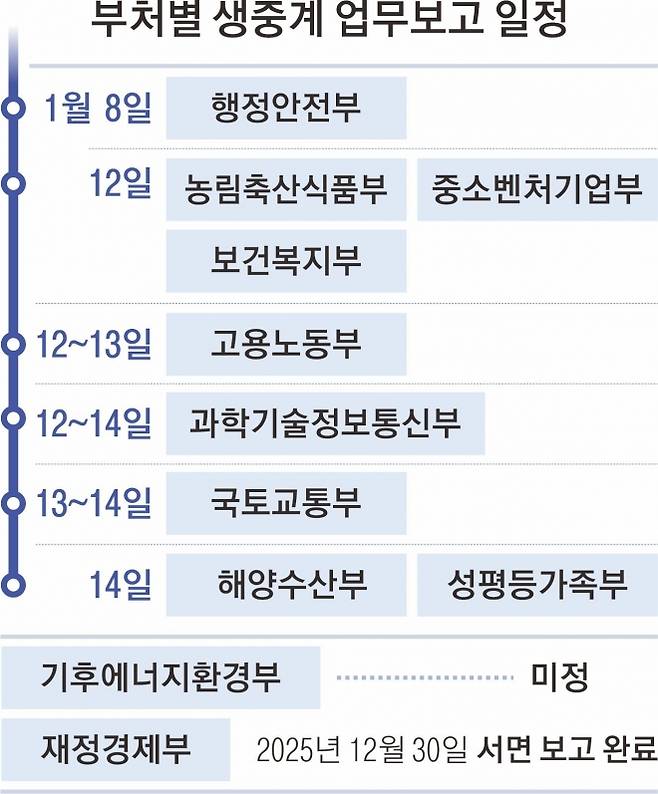 부처별 생중계 업무보고 일정