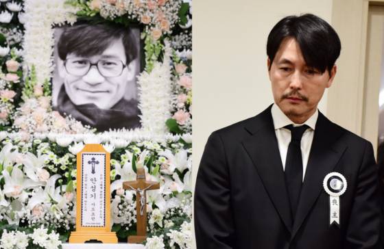 5일 오전 9시 향년 74세 나이로 별세한 고(故) 안성기의 빈소가 이날 오후 서울성모병원 장례식장에 마련 된 가운데, 고인의 생전 소속사 아티스트컴퍼니 대표이자 영화계 후배 배우 정우성은 상주 리본을 달고 빈소를 지키며 조문객들을 맞이했다. 고 안성기의 장례는 5일장 영화인장으로 치러지며, 발인은 9일 오전 6시, 장지는 양평 별그리다다. 〈사진=사진공동취재단〉