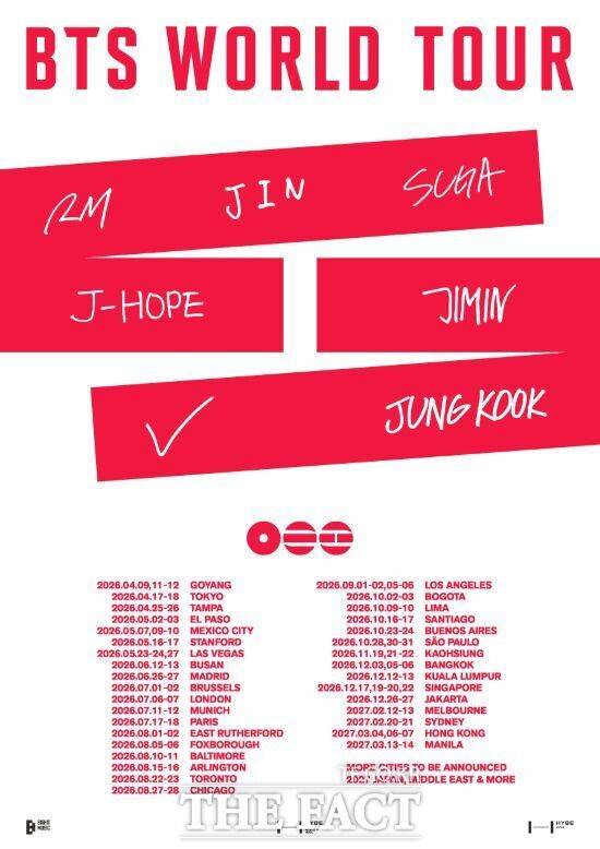 '2026 BTS WORLD TOUR' 홍보 포스터. /빅히트뮤직