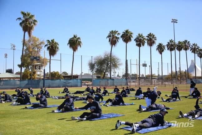 NC 다이노스 선수단이 미국 스프링캠프를 진행하고 있다. /사진=NC 다이노스 제공