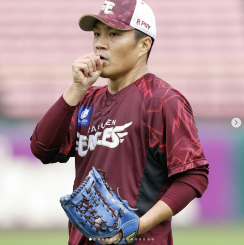 라쿠텐을 떠나 요미우리로 이적하게 된 노리모토 다카히로. 라쿠텐 골든이글스 인스타그램 캡처