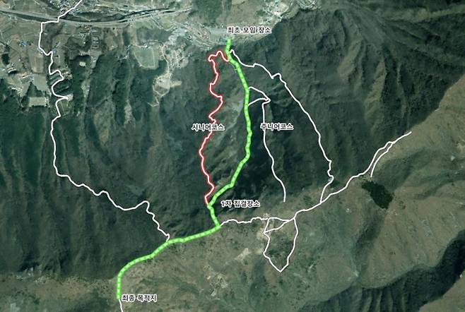 브이월드를 통한 나만의 등산지도 제작 예시. (자료=국토부)