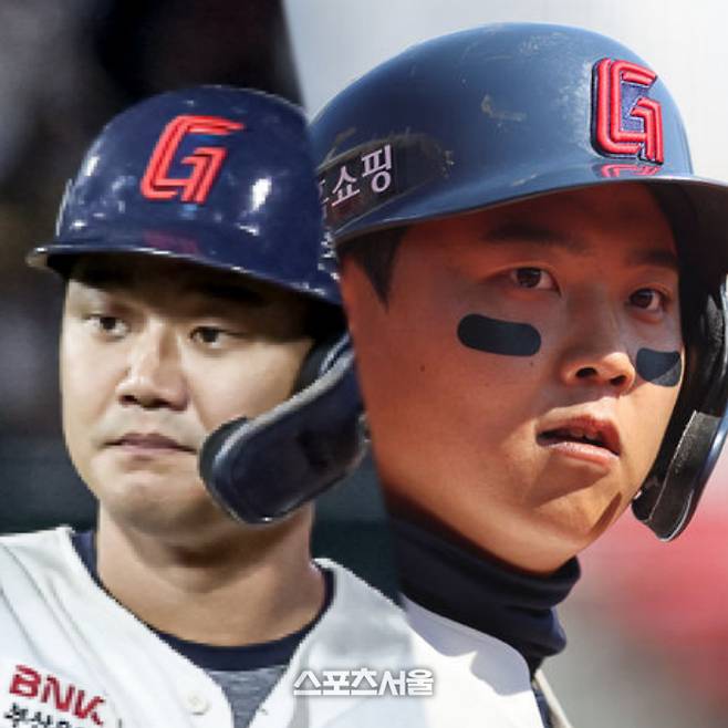 롯데 손호영과 한동희의 모습. 사진 | 스포츠서울 DB
