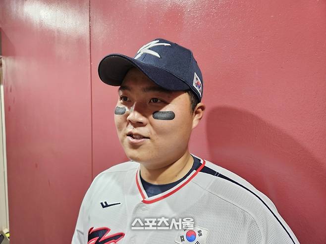 야구대표팀 한동희가 8일 고척스카이돔에서 열린 2025 K-베이스볼 시리즈 체코와 평가전 1차전 승리 후 취재진을 만났다. 고척 | 김동영 기자 raining99@sportsseoul.com