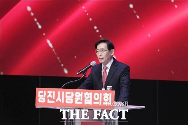 국민의힘 당진당협은 17일 당진시청 대강당에서 6·3 지방선거 승리 '당원 전진대회'를 개최했다. /국민의힘 당진당협