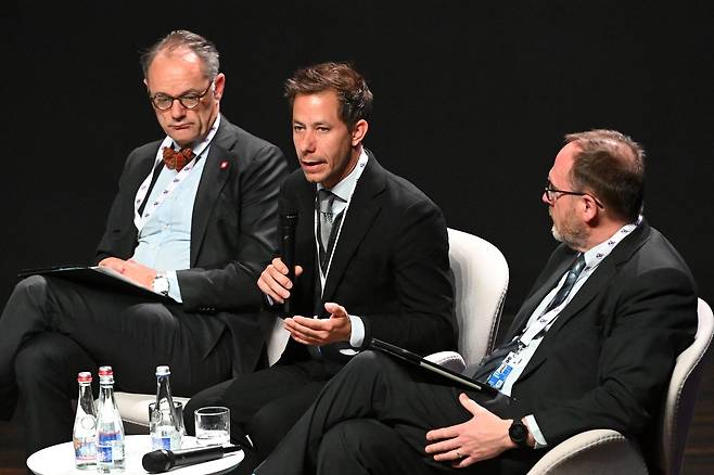 Jeremy Rollison (center), then Microsoft’s EU policy chief, speaks on digital sovereignty and tech partnerships during a panel in Szczecin, Poland, hosted by Poland’s EU delegation and its Ministry of Digital Affairs in May 2025. (Permanent Representation of the Republic of Poland to the EU)