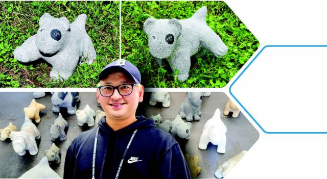 ▲ ‘나랑놀아’ 보령오석 2025 ▲ ‘돌려차기!’ 보령오석 2025 ▲ ‘돌변!’ 가변설치 돌 2025 ▲ 조각가 빅터 조